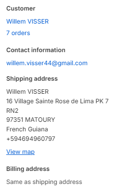 EXTRA SHIPPING FEE of Willem VISSER